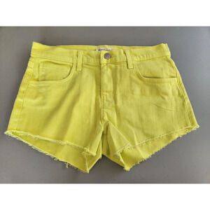 NWOT L'Agence Jean Audrey Mid Rise Denim Shorts Size 25 Yellow